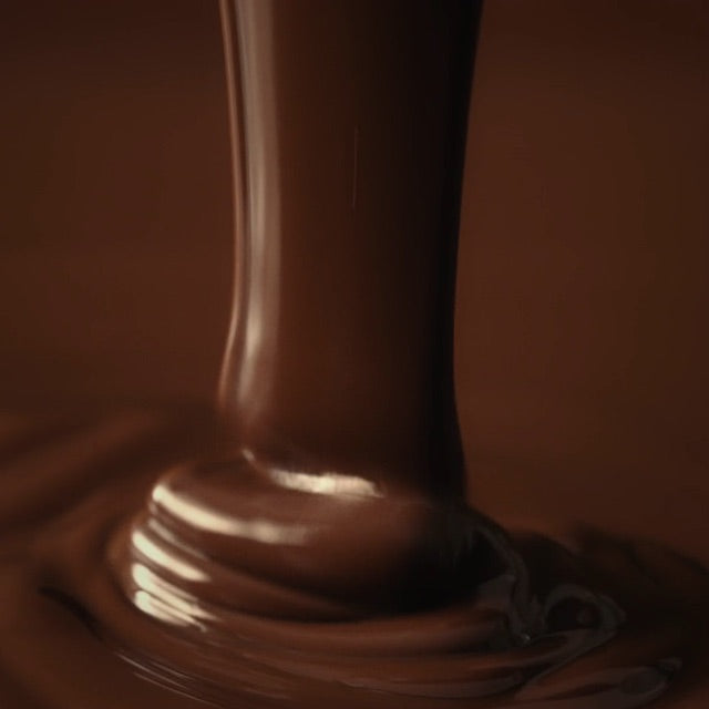 close up of moist chocolate cake with dripping chocolate sauce