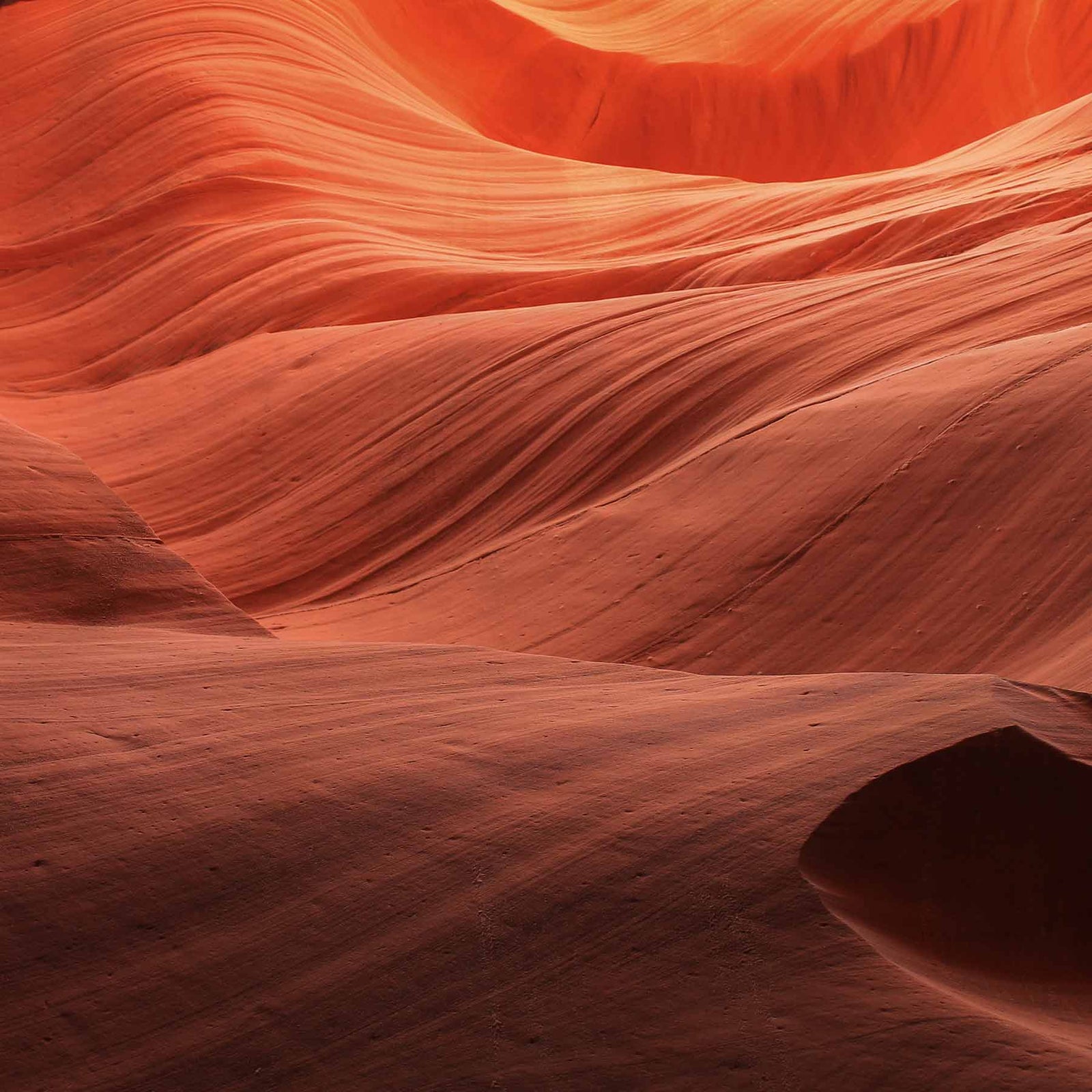 Close-up of red sandstone with wavy patterns; https://cdn.shopify.com/s/files/1/0457/0333/1991/files/Ambre_Nuit_96bd750c-0b3e-4b06-ad16-9fa3f326323a.mp4?v=1648486492