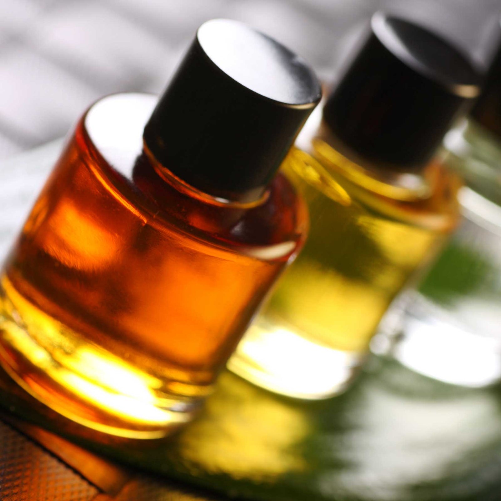 colored perfume bottles