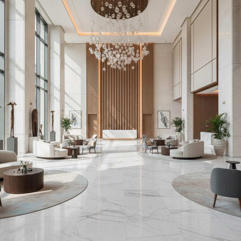 large open space like hotel or office lobby