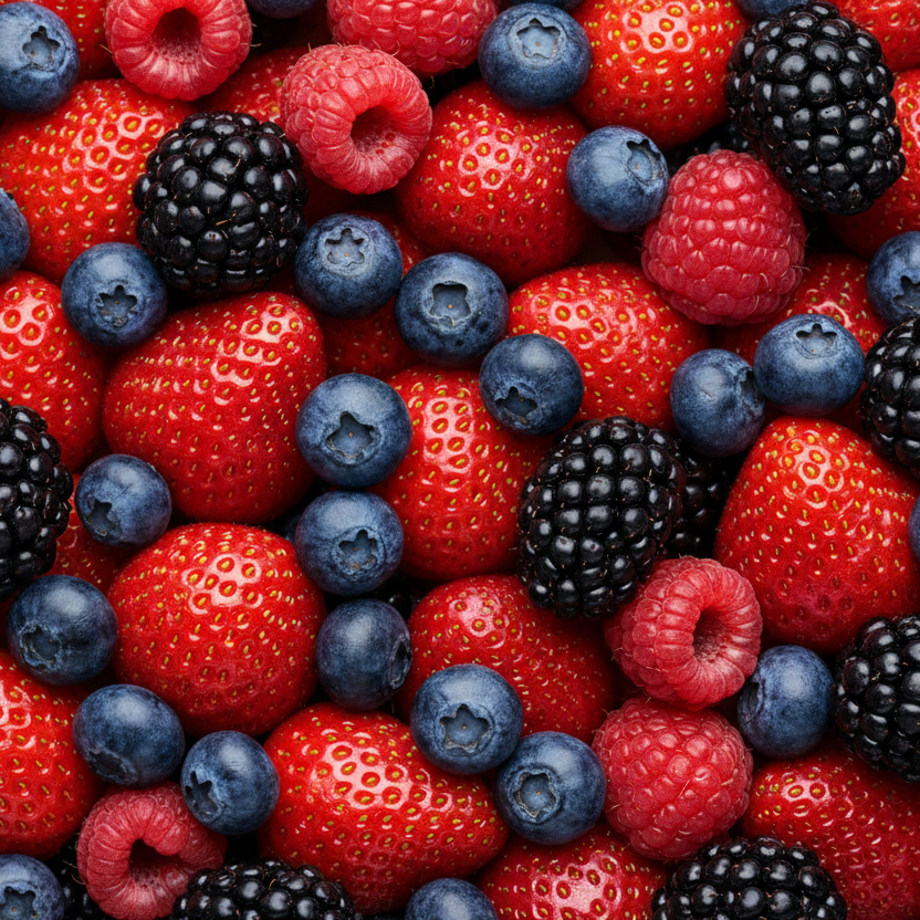mixed berries close up full frame