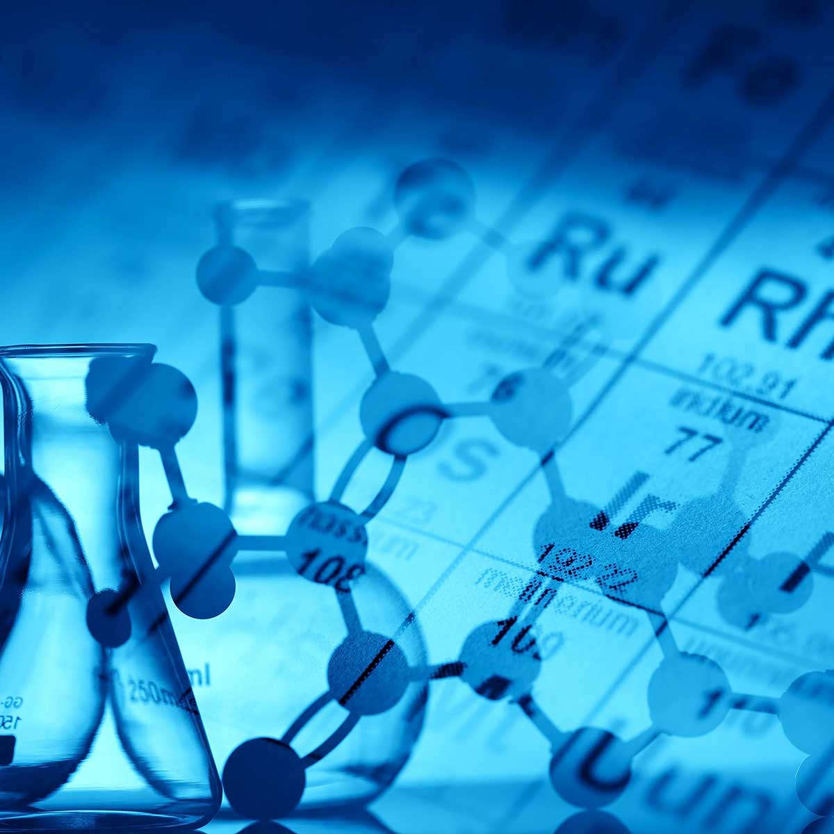 Formulation — periodic table and lab beakers
